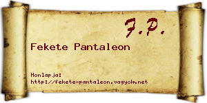 Fekete Pantaleon névjegykártya